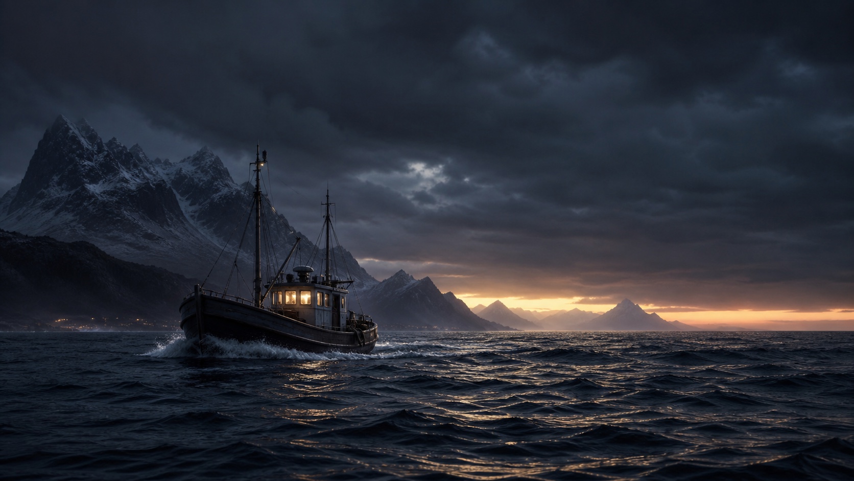 Boats dark mode wallpaper 3