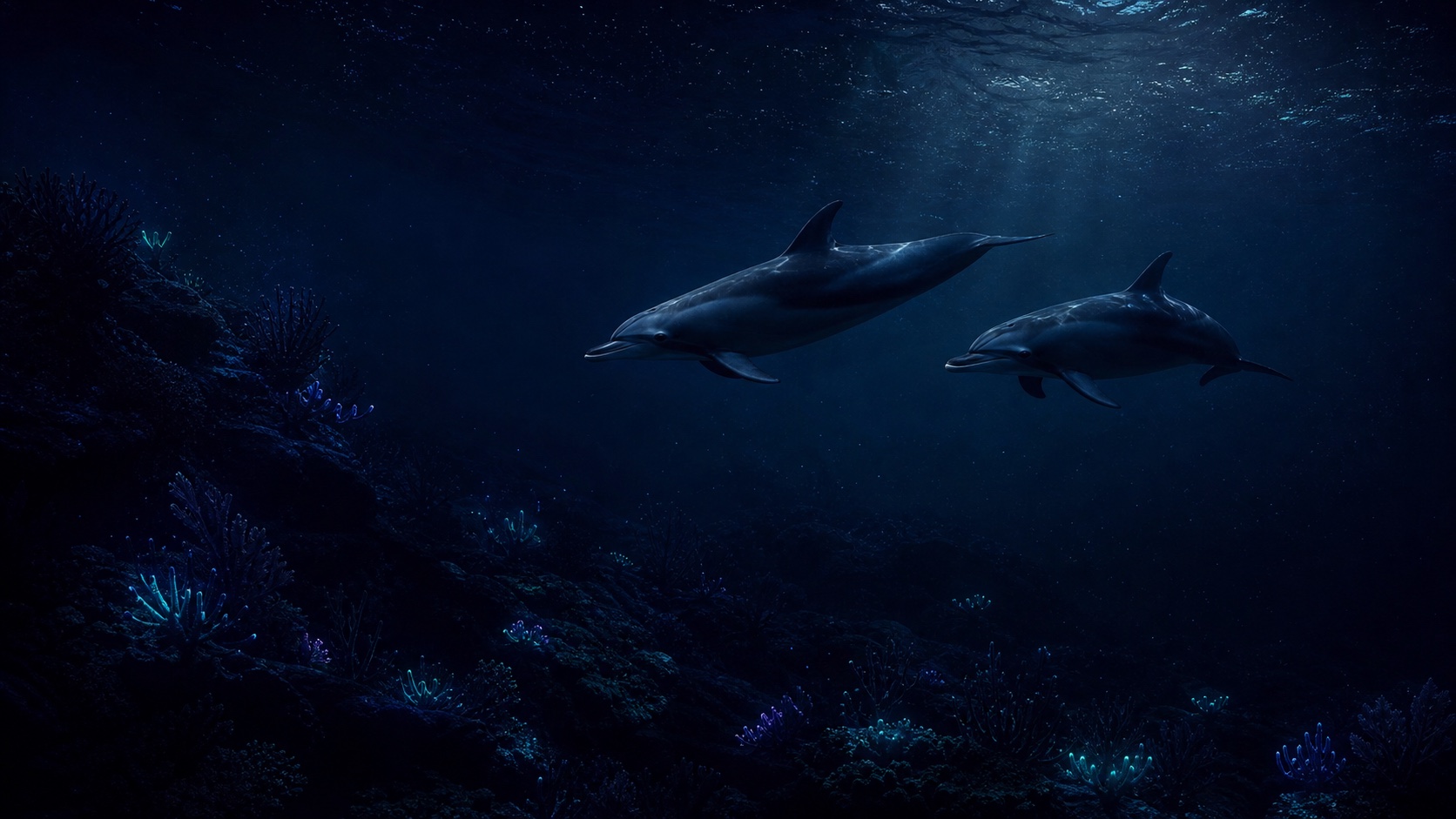 Dolphins dark mode wallpaper 4