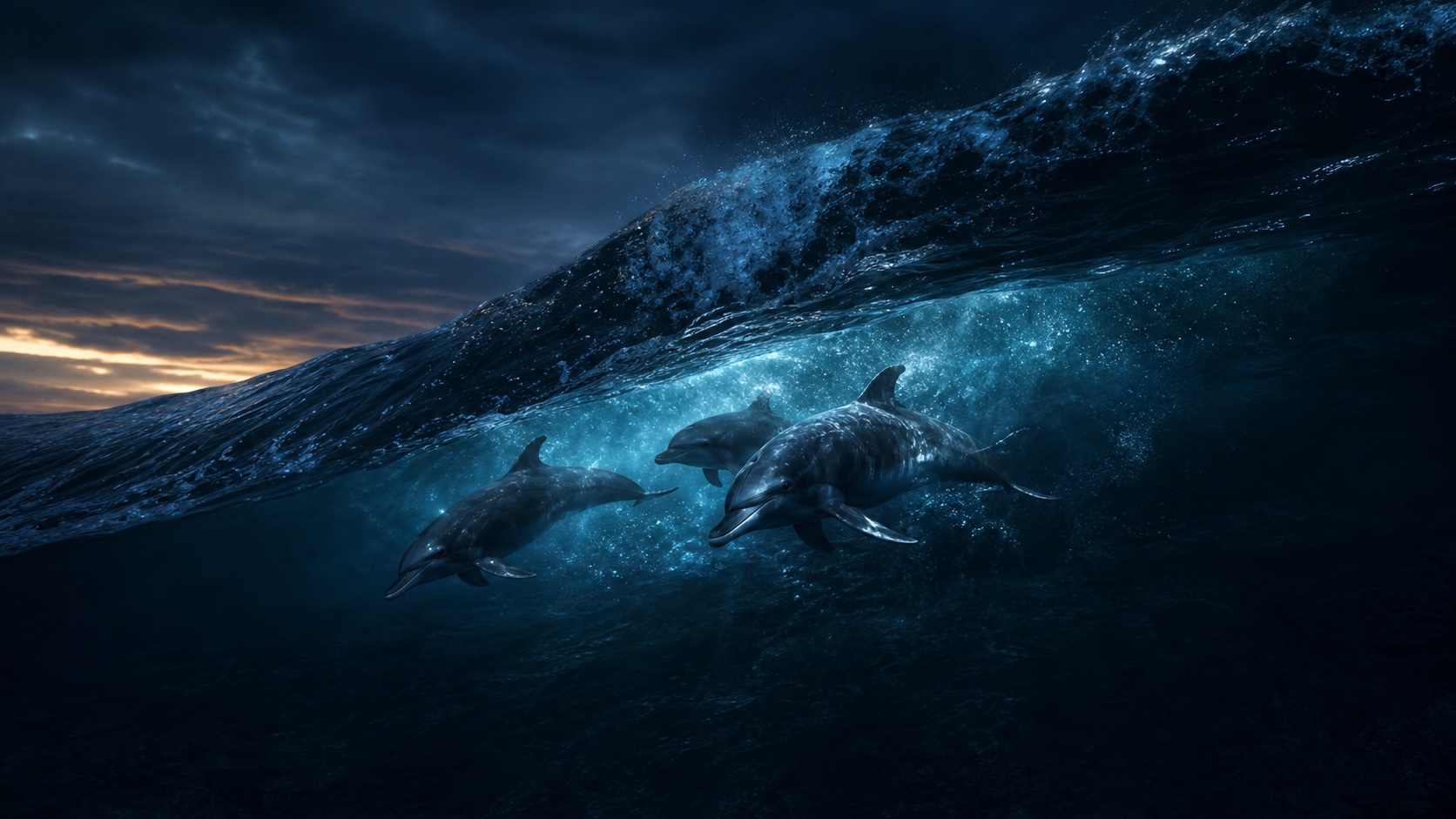 Dolphins dark mode wallpaper 5
