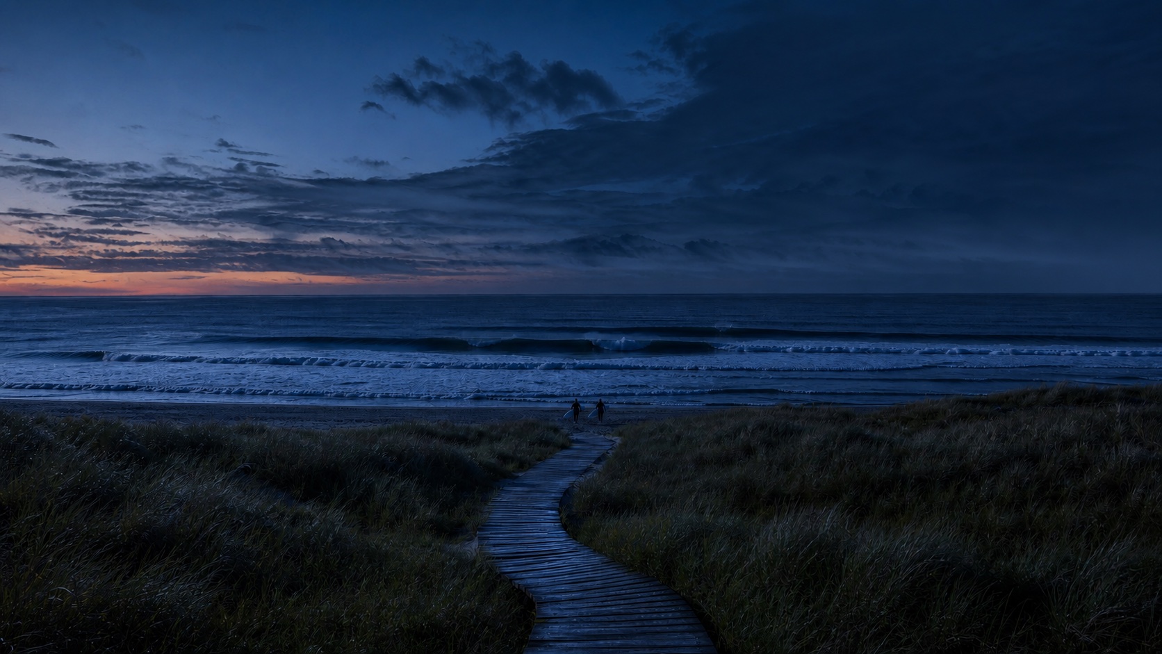 Klitmøller Coast dark mode wallpaper 1