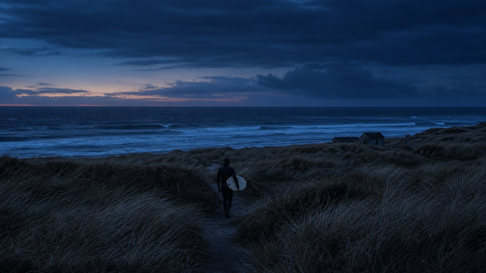 Klitmøller Coast dark mode wallpaper 2