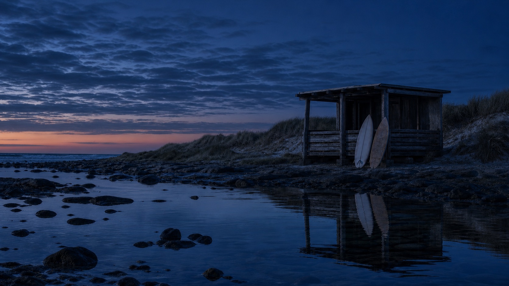 Klitmøller Coast dark mode wallpaper 5